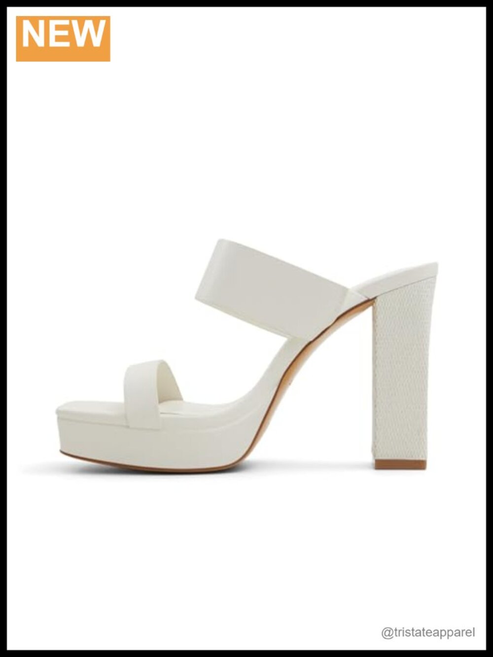 ALDO Audreena Square Toe Block Heel Ankle Strap Slip On Heeled Sandals